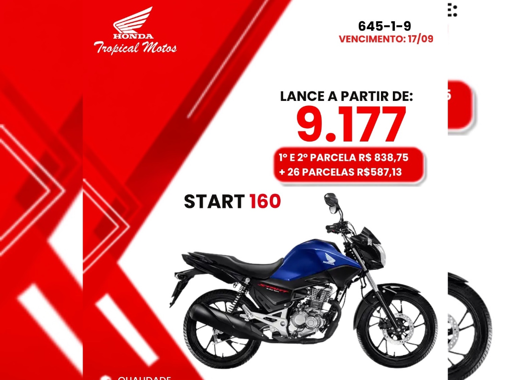 HONDA CG 160 START 2026 à venda na Alana Honda
